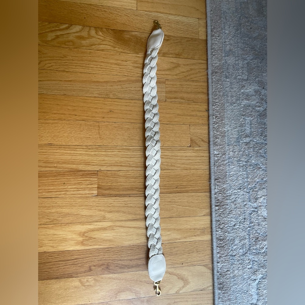 Clare V, cream braided shoulder strap